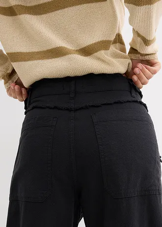 Marlene Dietrich broek in een luchtige linnenmix • zwart • bonprix online shop