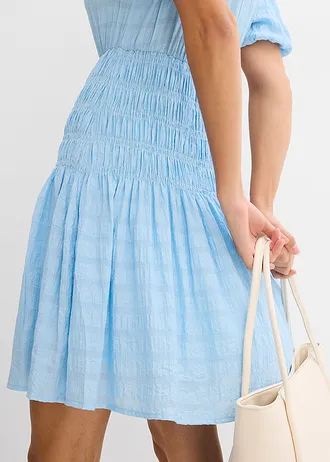 Mini jurk met gesmokt inzetstuk • lichtblauw • bonprix online shop