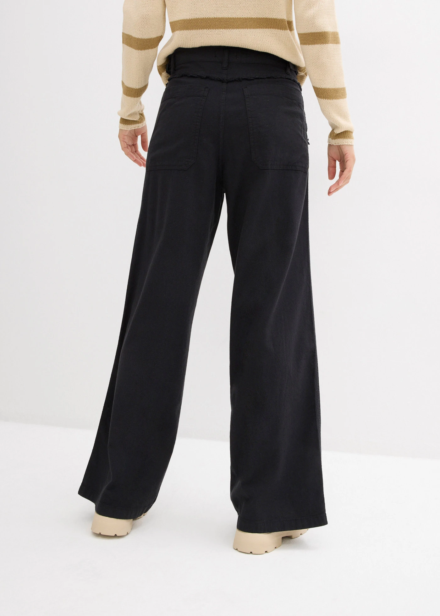 Marlene Dietrich broek in een luchtige linnenmix • zwart • bonprix online shop