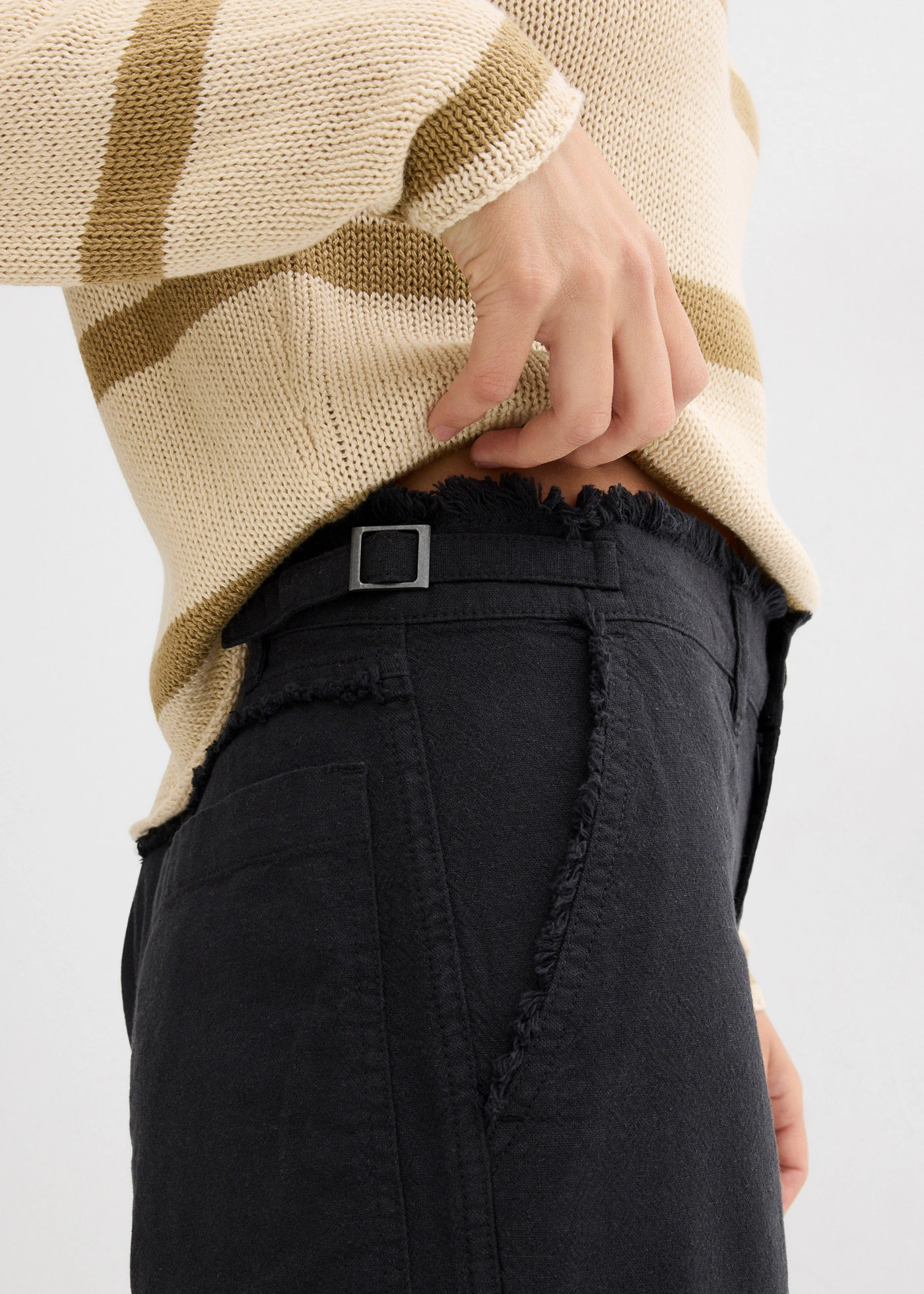 Marlene Dietrich broek in een luchtige linnenmix • zwart • bonprix online shop