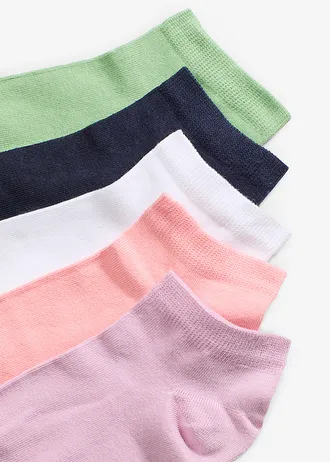 Korte sokken met biologisch katoen (7 paar) • wit+donkerblauw+mint+soft roze+soft lila+zacht lila • bonprix online shop