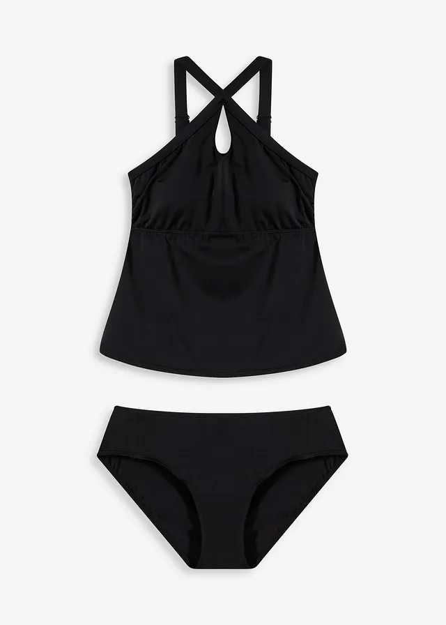 Costum de baie tankini cu bretele în cruce (set/2 piese)