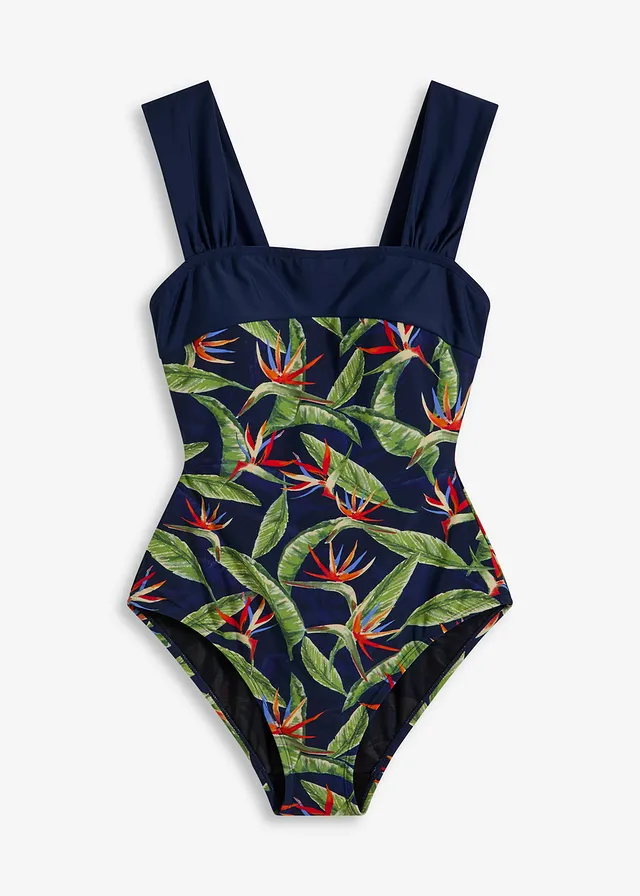 Maillot 1 pièce sculptant, maintien modéré • bleu foncé • Boutique bonprix