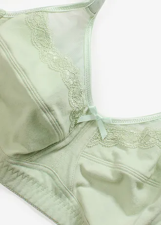 Odlehčující podprsenka bez kostic, s měkkou organickou bavlnou • světle rákosová • bonprix obchod