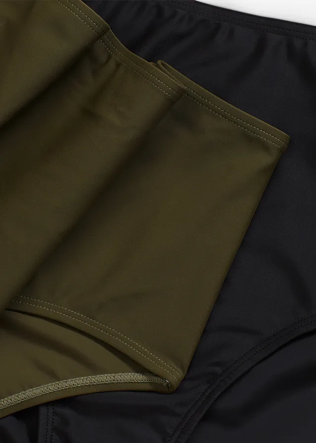 Lot de 2 bas de maillot taille haute • olive foncé + noir • product-page.page-title-suffix