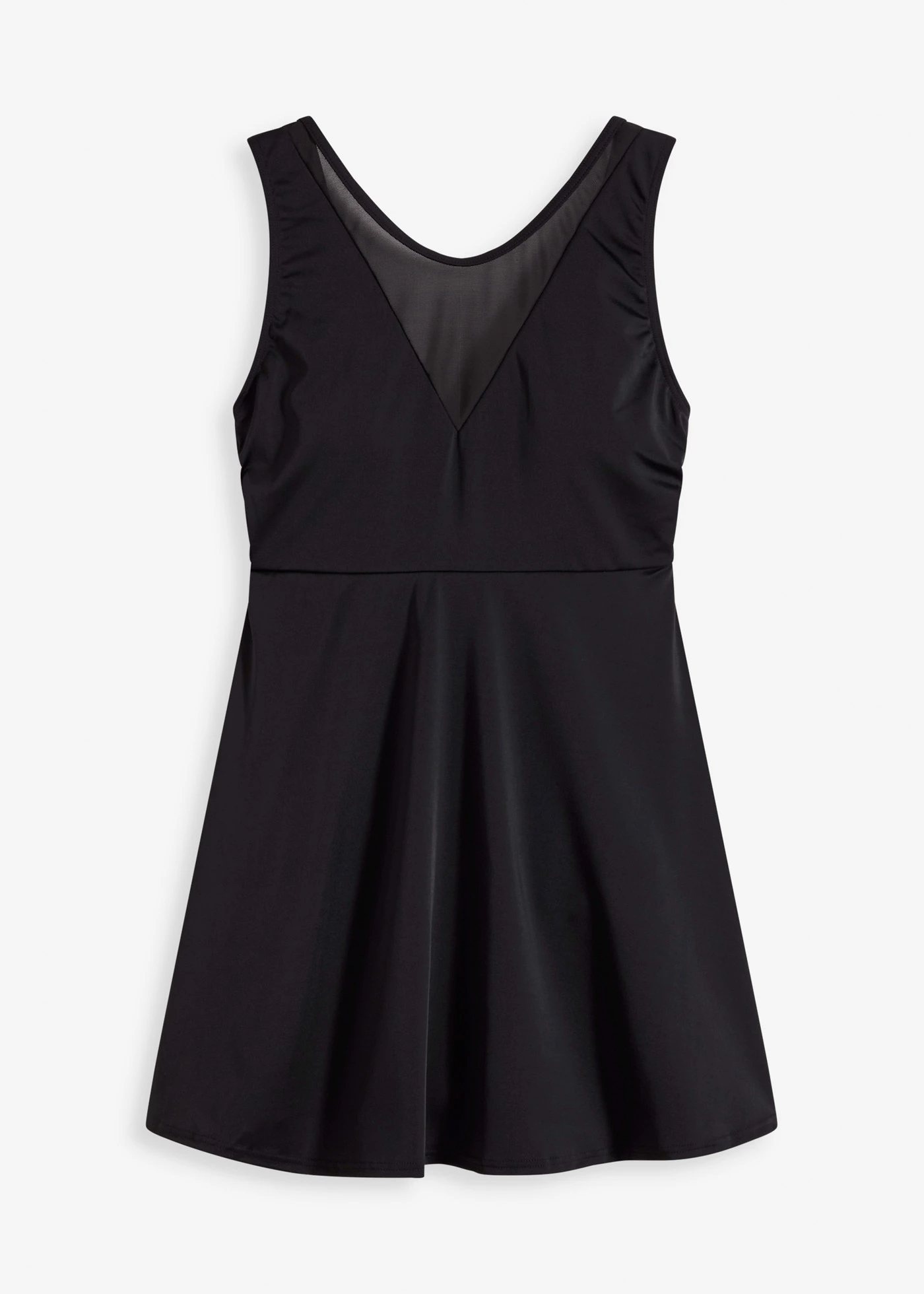 Stahovací koupací šaty se síťovinou, lehký tvarující efekt • černá • bonprix obchod