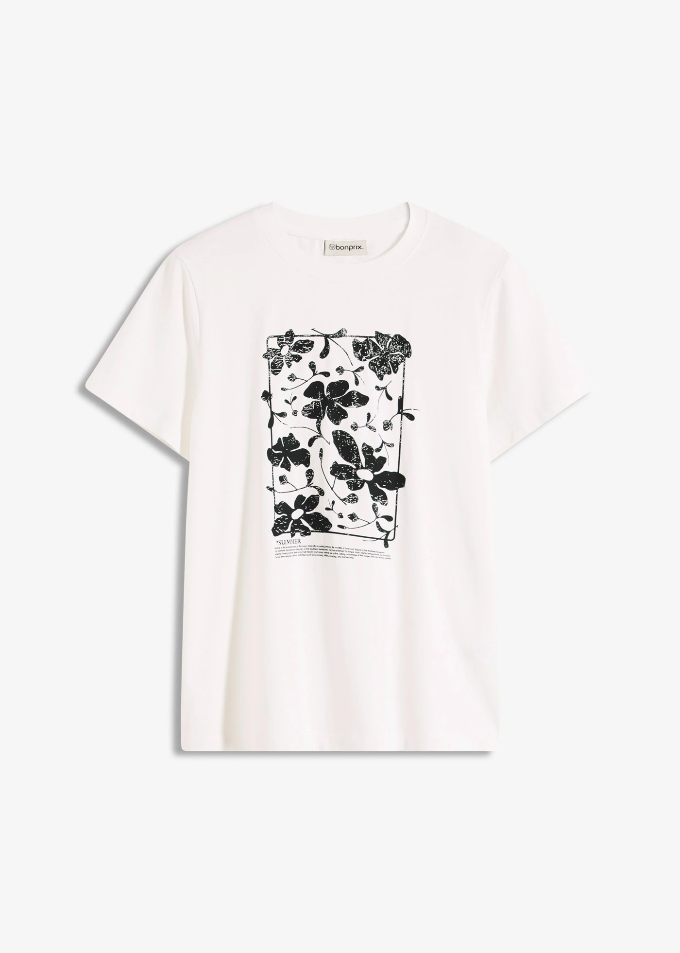 T-shirt met placement-print • wolwit-zwart met grafisch motief • bonprix online shop