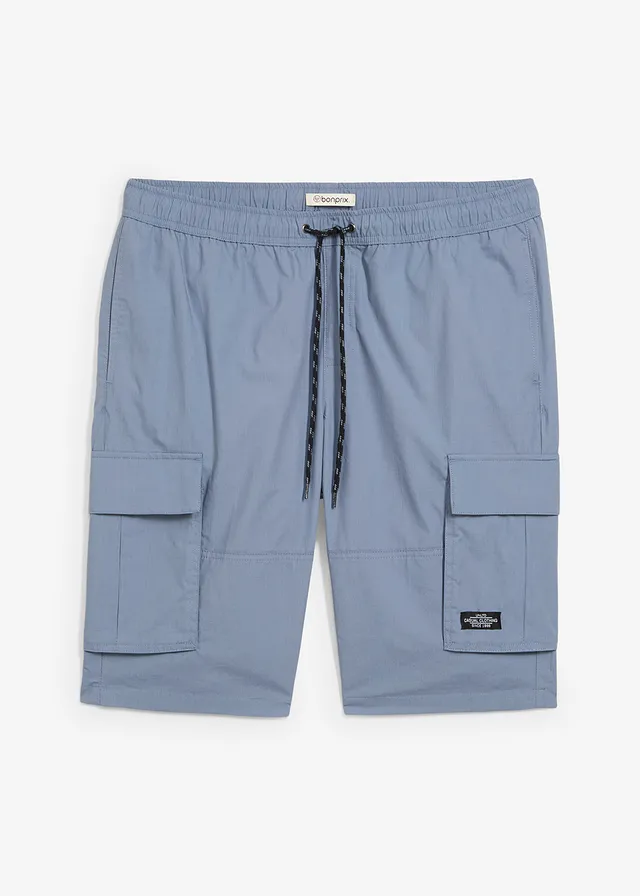 Bermude cargo cu elastic și șiret în talie, Regular Fit