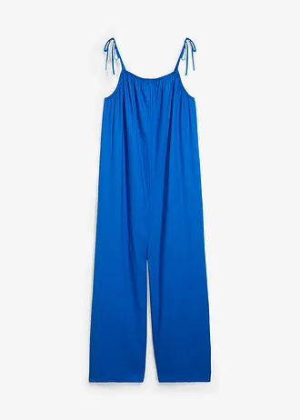 Jumpsuit met linnen, Kleur: azuurblauw