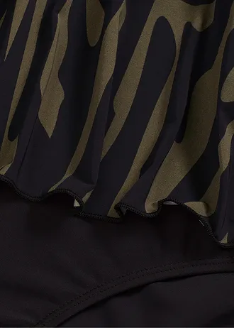 Jednodílné plavky • tmavě olivová + černá • bonprix obchod