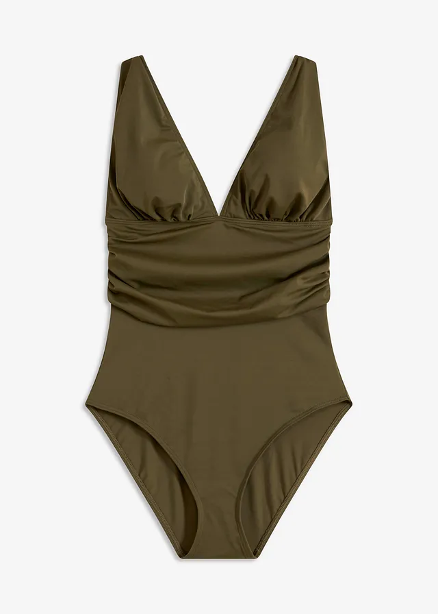 Maillot 1 pièce à encolure V • olive foncé • Boutique bonprix