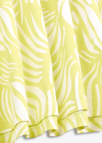 Fustă din jerse din bumbac organic cu stretch • galben citric-ecru cu imprimeu • magazin bonprix