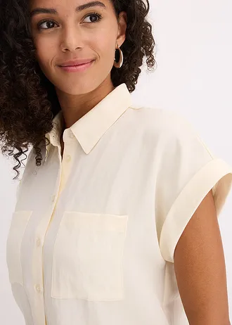 Overhemdblouse in een soepele Lyocellmix • crèmewit • bonprix online shop