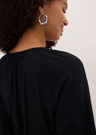 Tunikové šaty ze splývavé viskózové směsi • černá • bonprix obchod