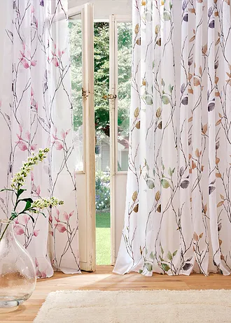 Gordijn van lichte voile (1 stuk) • zand/wit/grijs • bonprix online shop