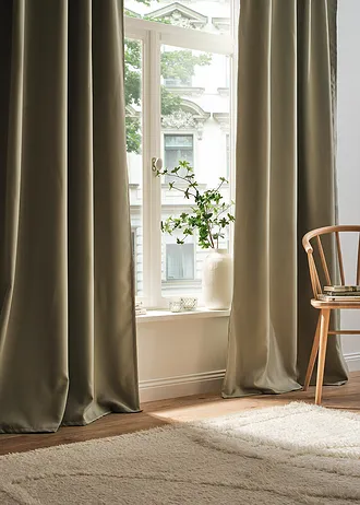 Zasłona zaciemniająca w wielu rozmiarach (1 szt.) • zielony szałwiowy • sklep bonprix