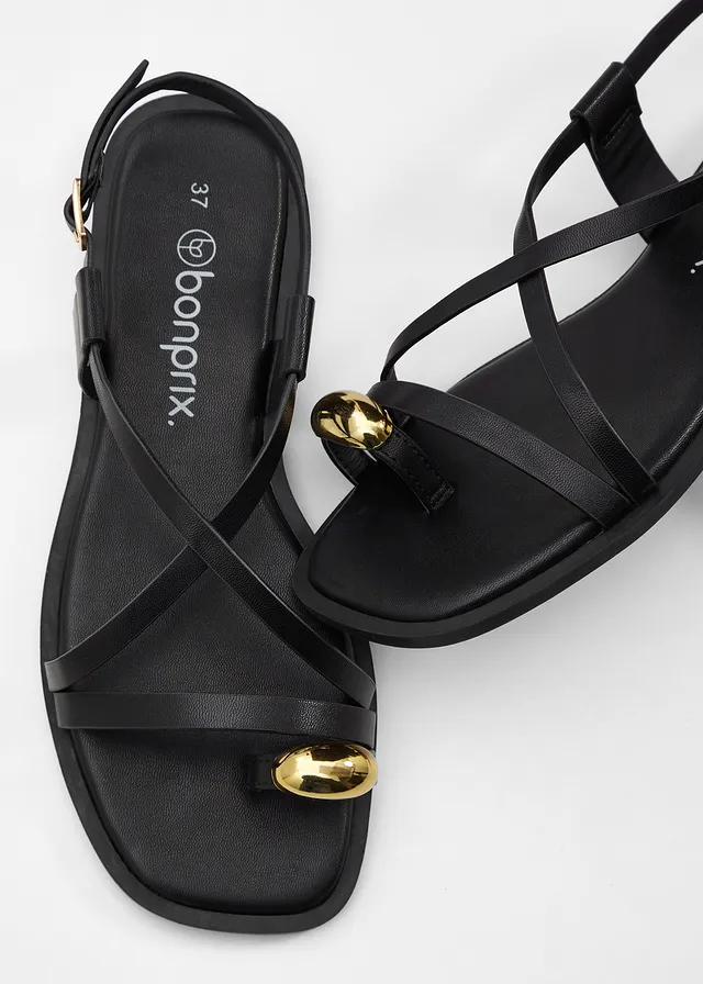 Sandalen, Kleur: zwart