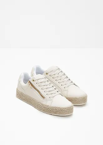 Sneakers met ritssluiting • wolwit • bonprix online shop