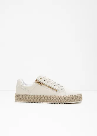 Sneakers met ritssluiting, Kleur: wolwit
