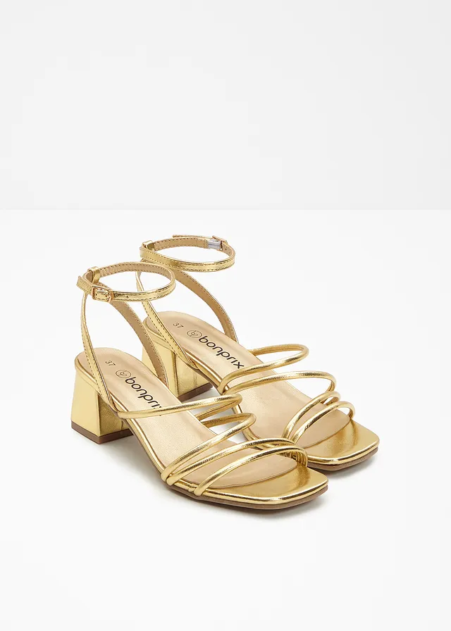 Sandaletten, Kleur: goudkleur
