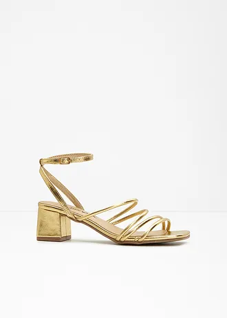 Páskové sandály s metalickým vzhledem • zlatá • bonprix obchod
