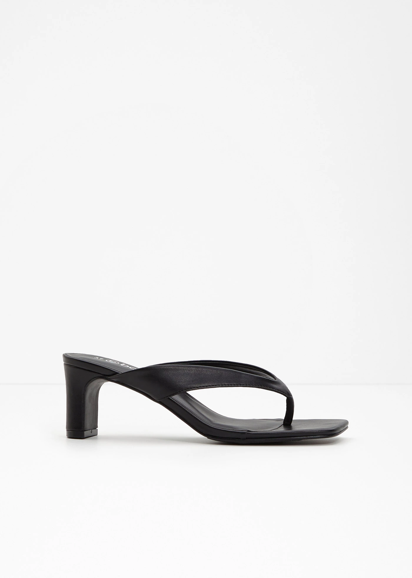 Klapki japonki na obcasie słupku • czarny • sklep bonprix