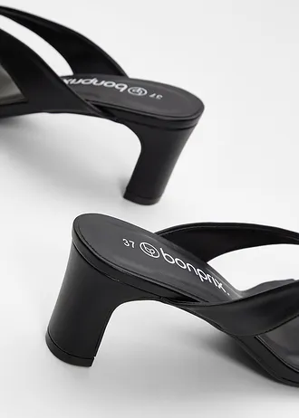 Žabky se špalíkovým podpatkem • černá • bonprix obchod