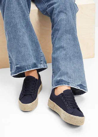 Tennis en toile à plateforme • bleu foncé • Boutique bonprix