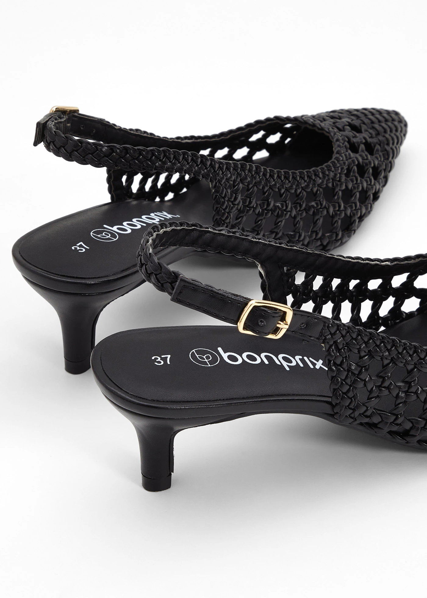 Escarpins slingback, aspect tressé • noir • product-page.page-title-suffix