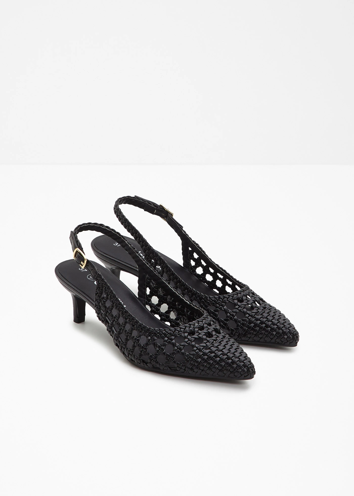 Escarpins slingback, aspect tressé • noir • product-page.page-title-suffix