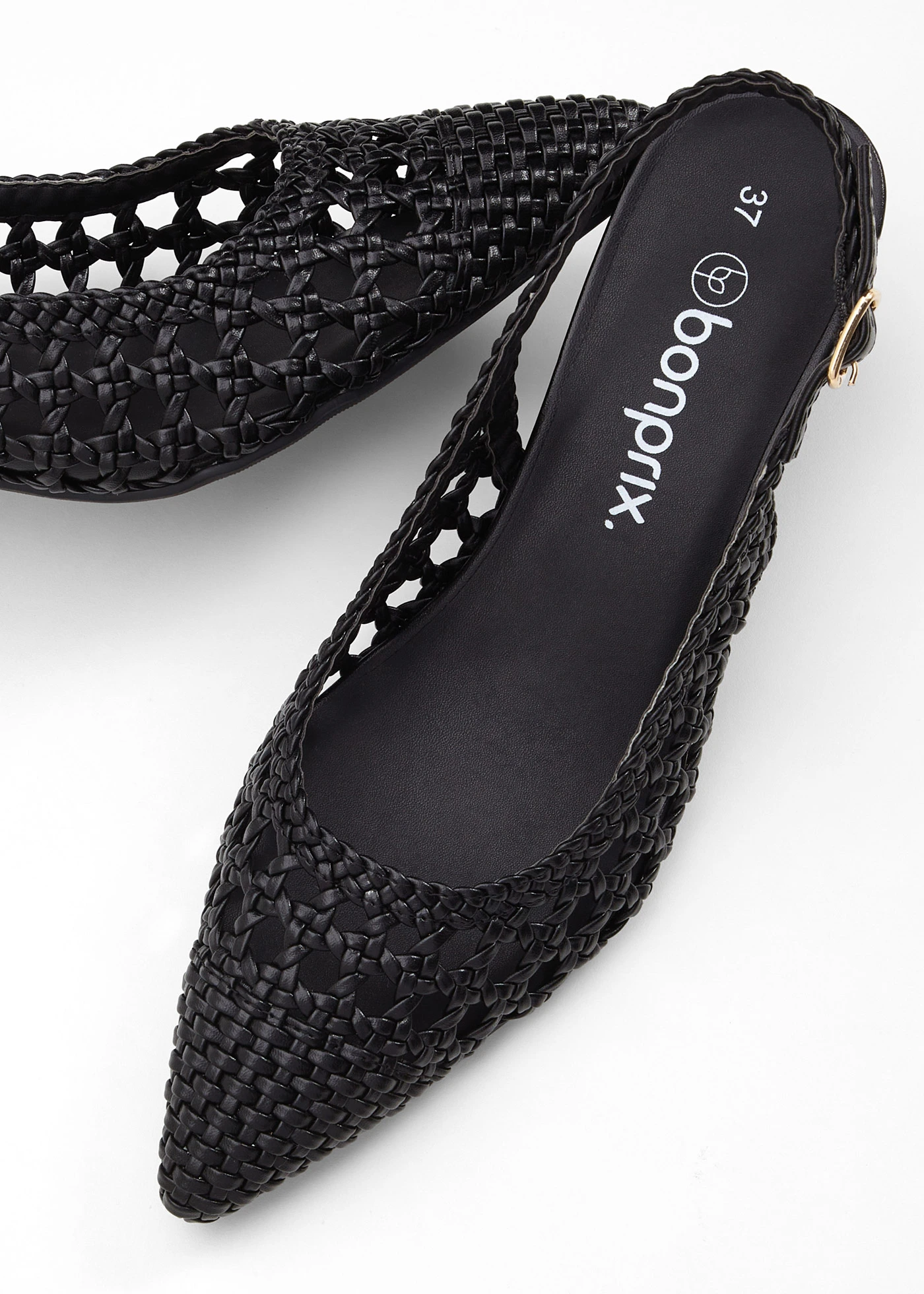 Escarpins slingback, aspect tressé • noir • product-page.page-title-suffix