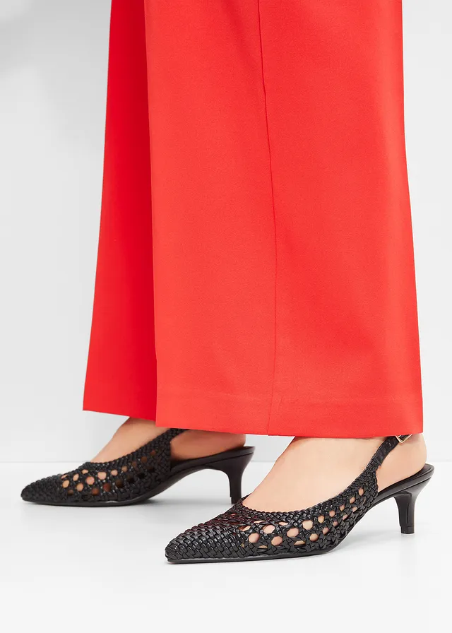 Escarpins slingback, aspect tressé • noir • product-page.page-title-suffix