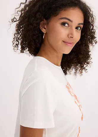 T-shirt met placement-print • wolwit-mango met grafisch motief • bonprix online shop