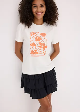 T-shirt met placement-print • wolwit-mango met grafisch motief • bonprix online shop