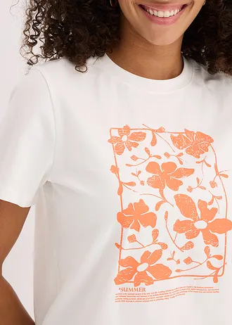 T-shirt met placement-print • wolwit-mango met grafisch motief • bonprix online shop