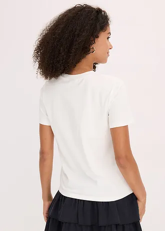 T-shirt met placement-print • wolwit-mango met grafisch motief • bonprix online shop