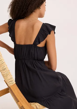 Jurk met bandjes van een fijne viscosemix • zwart • bonprix online shop