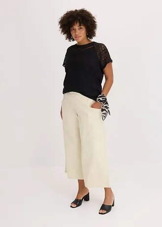 Tričko s čipkou, farba: čierna