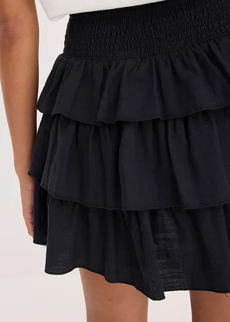 Fustă mini din bumbac 100% • negru • magazin bonprix