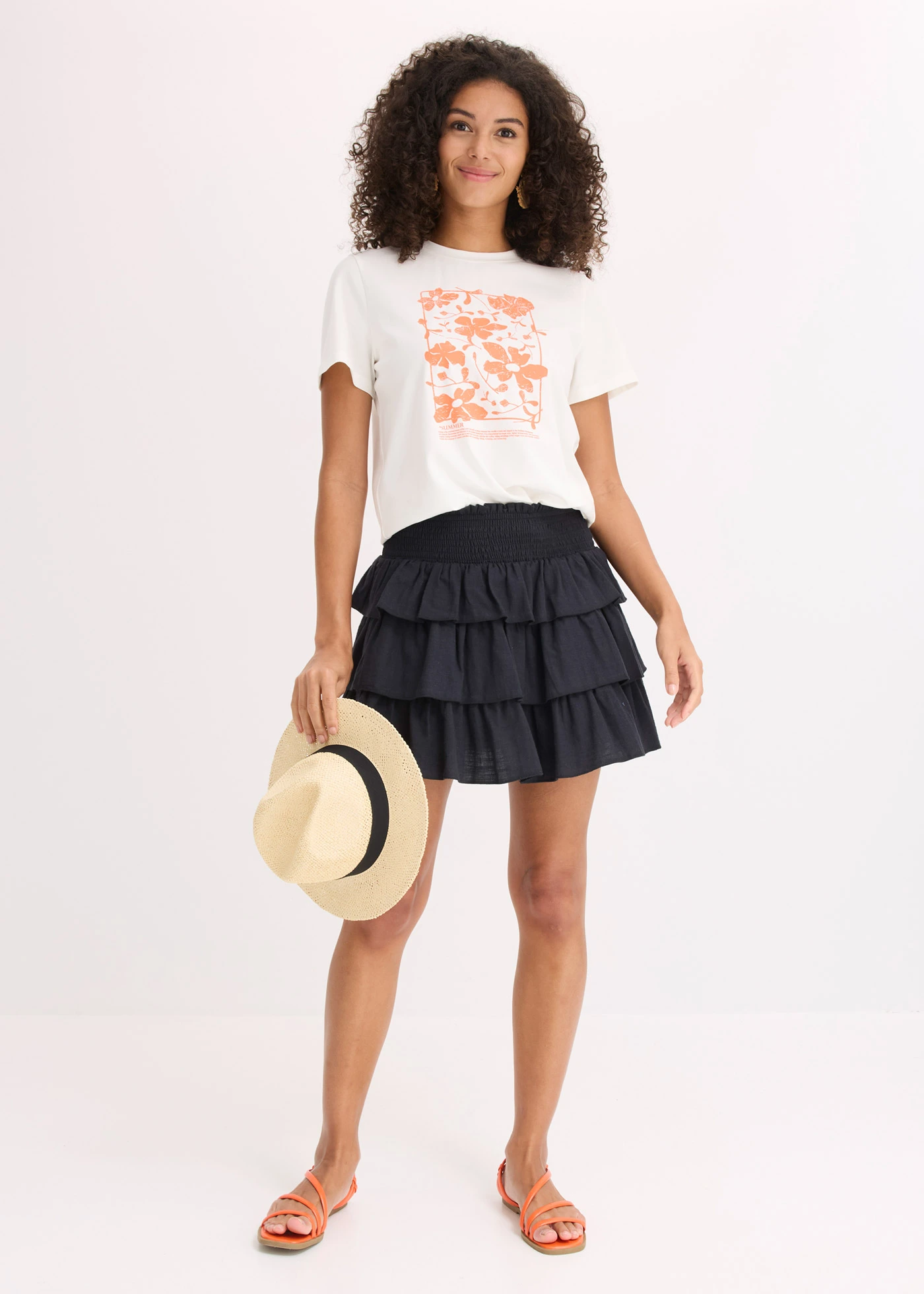 Minirok van puur katoen • zwart • bonprix online shop