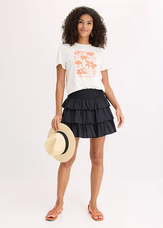 Fustă mini din bumbac 100% • negru • magazin bonprix