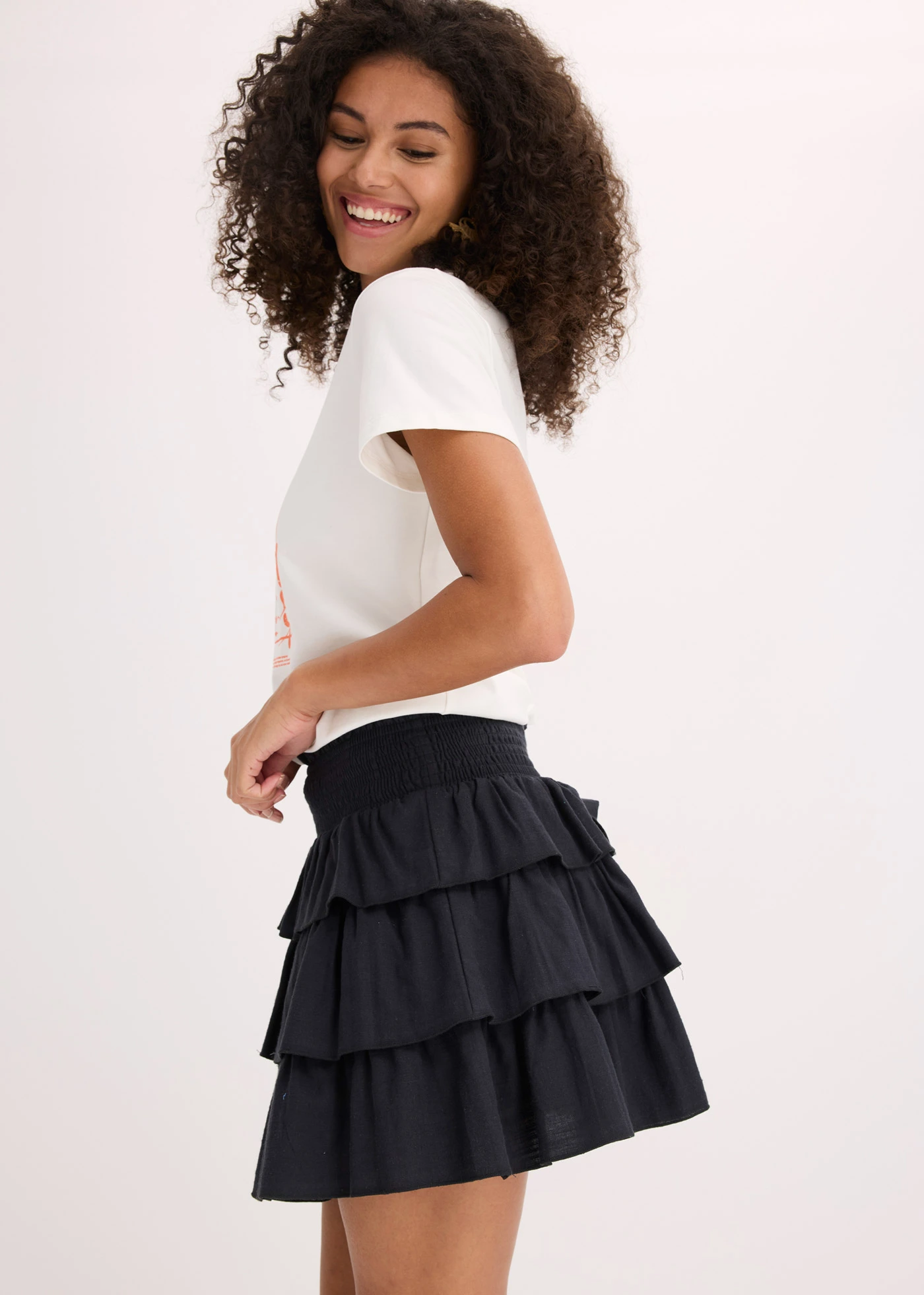 Mini-jupe 100% coton • noir • Boutique bonprix