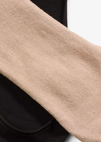 Kousenvoetjes met ballerina fit (6 paar) • zwart+krijtbeige • bonprix online shop