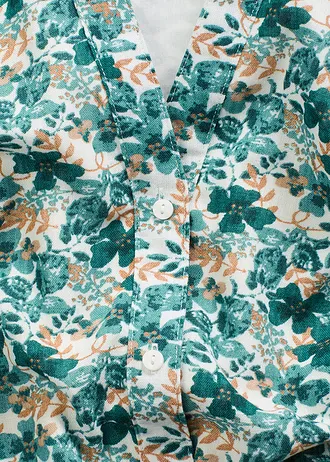 Šaty se vzhledem lnu • přírodní bílo-zelený pepř s potiskem • bonprix obchod