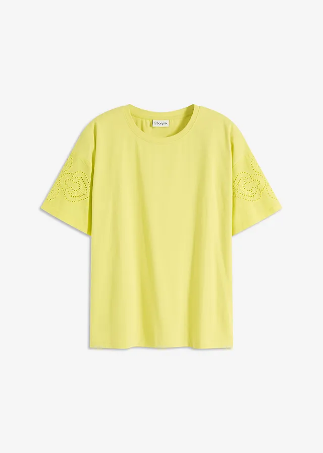 Tricou cu broderie perforată