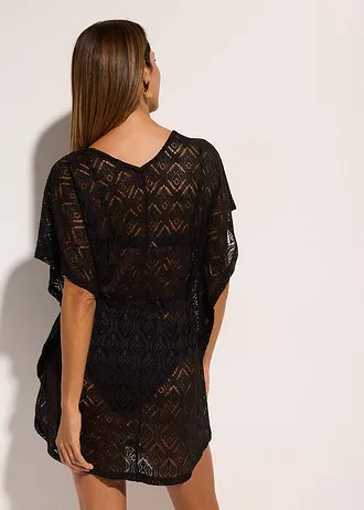 Transparante strandtuniek van kant • zwart • bonprix online shop