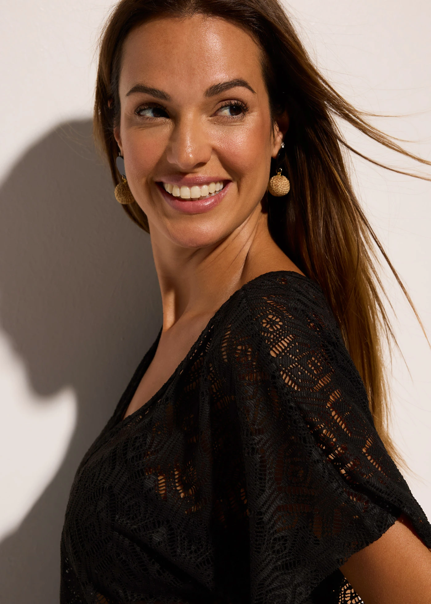 Tunique de plage transparente en dentelle • noir • Boutique bonprix