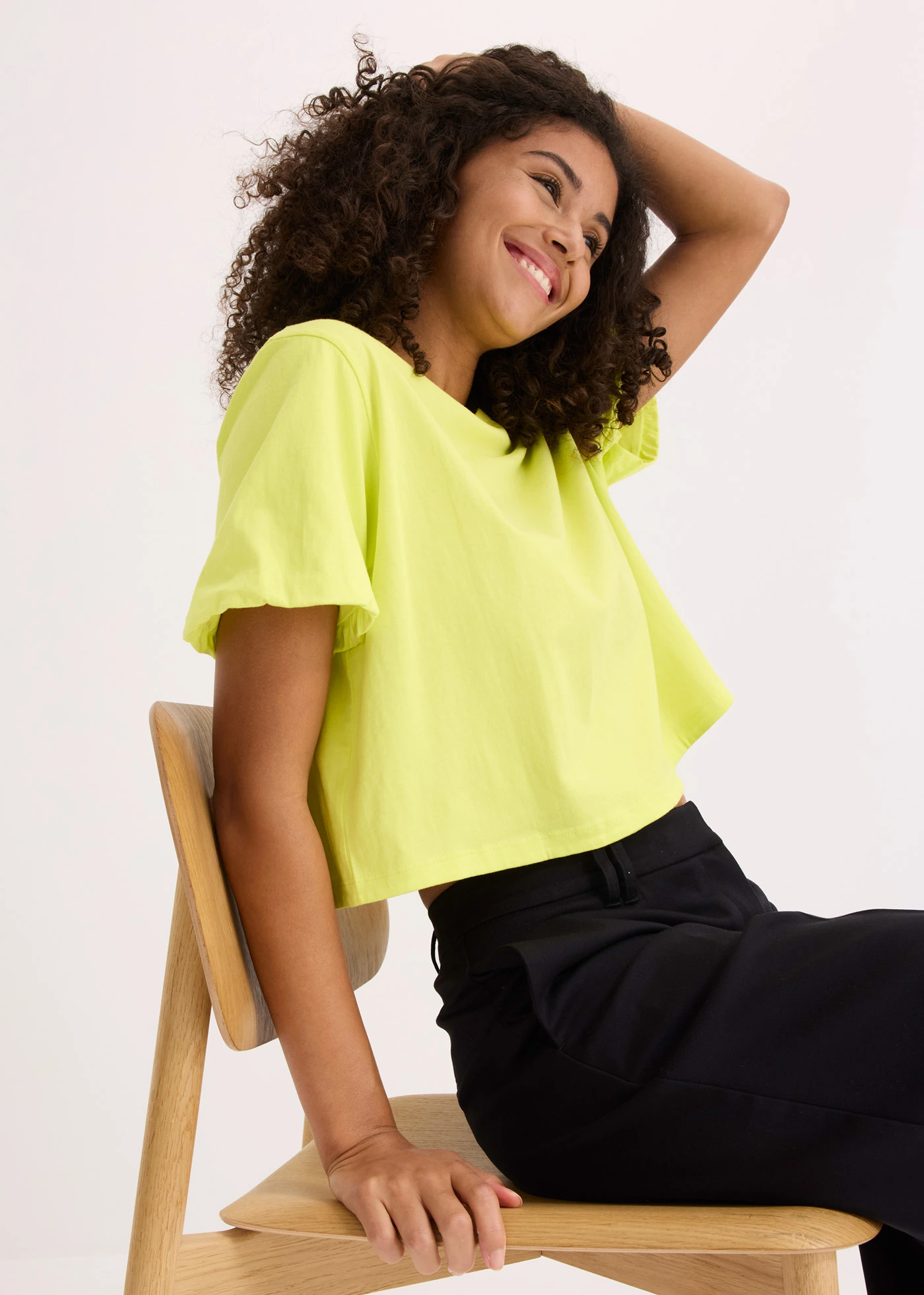 T-shirt oversize z czystej bawełny organicznej • żółty cytrusowy • sklep bonprix