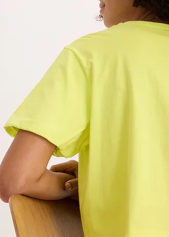 T-shirt oversize z czystej bawełny organicznej • żółty cytrusowy • sklep bonprix