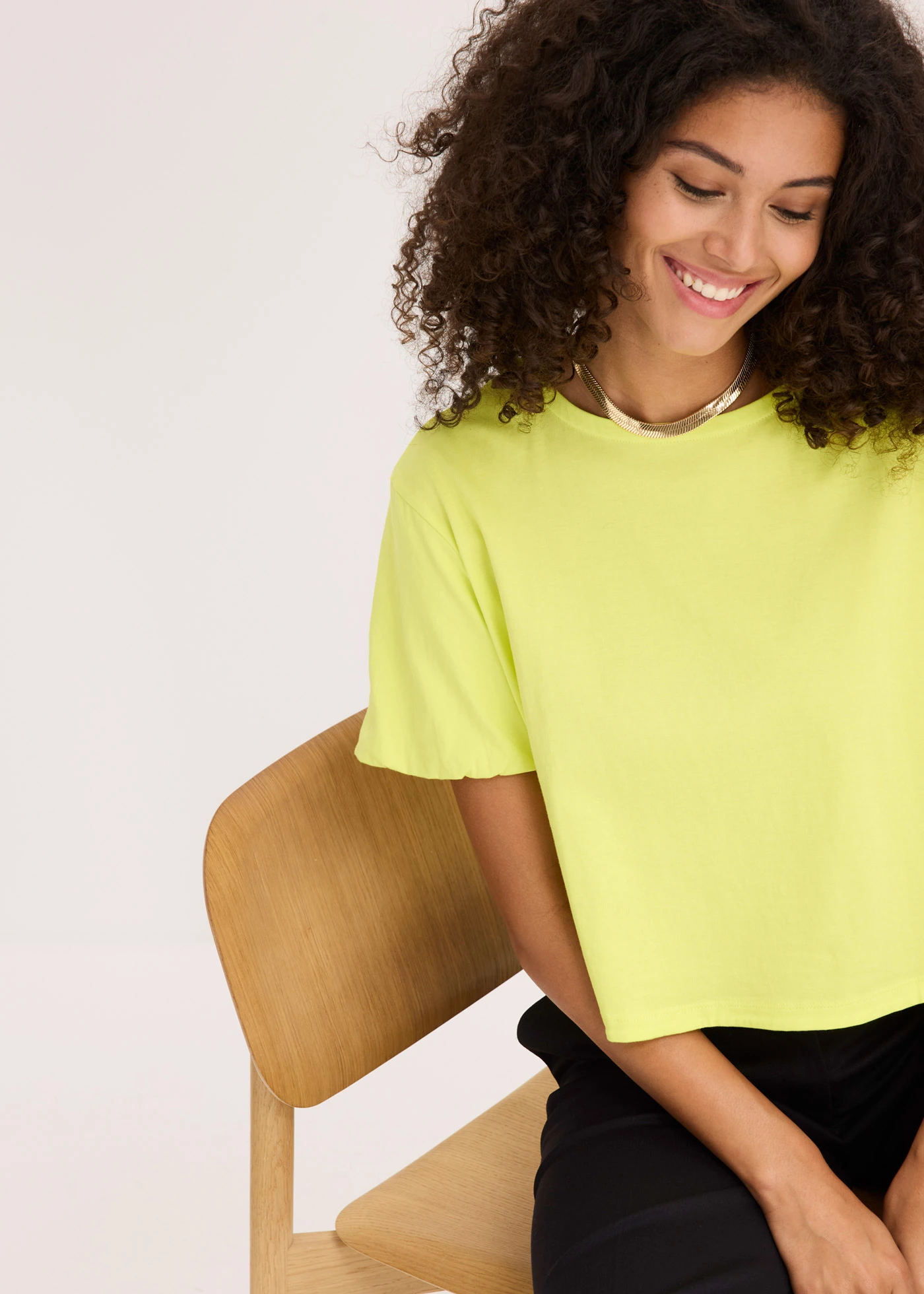 T-shirt oversize z czystej bawełny organicznej • żółty cytrusowy • sklep bonprix